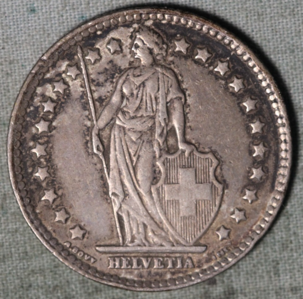 SWITZERLAND 1943 SILVER FRANC  ~99 ¢ Tracked shipping