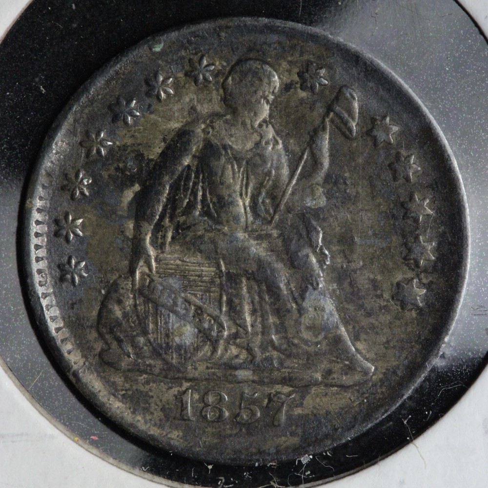 1857 Seated Liberty Silver Half Dime XF E342 THA
