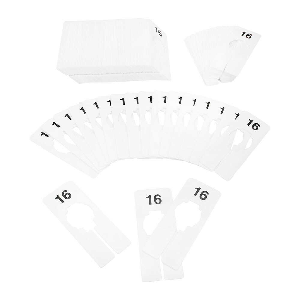 10 PC 2" x 5" Clothing Rack Size 16 Dividers Hangers White Plastic Rectangular