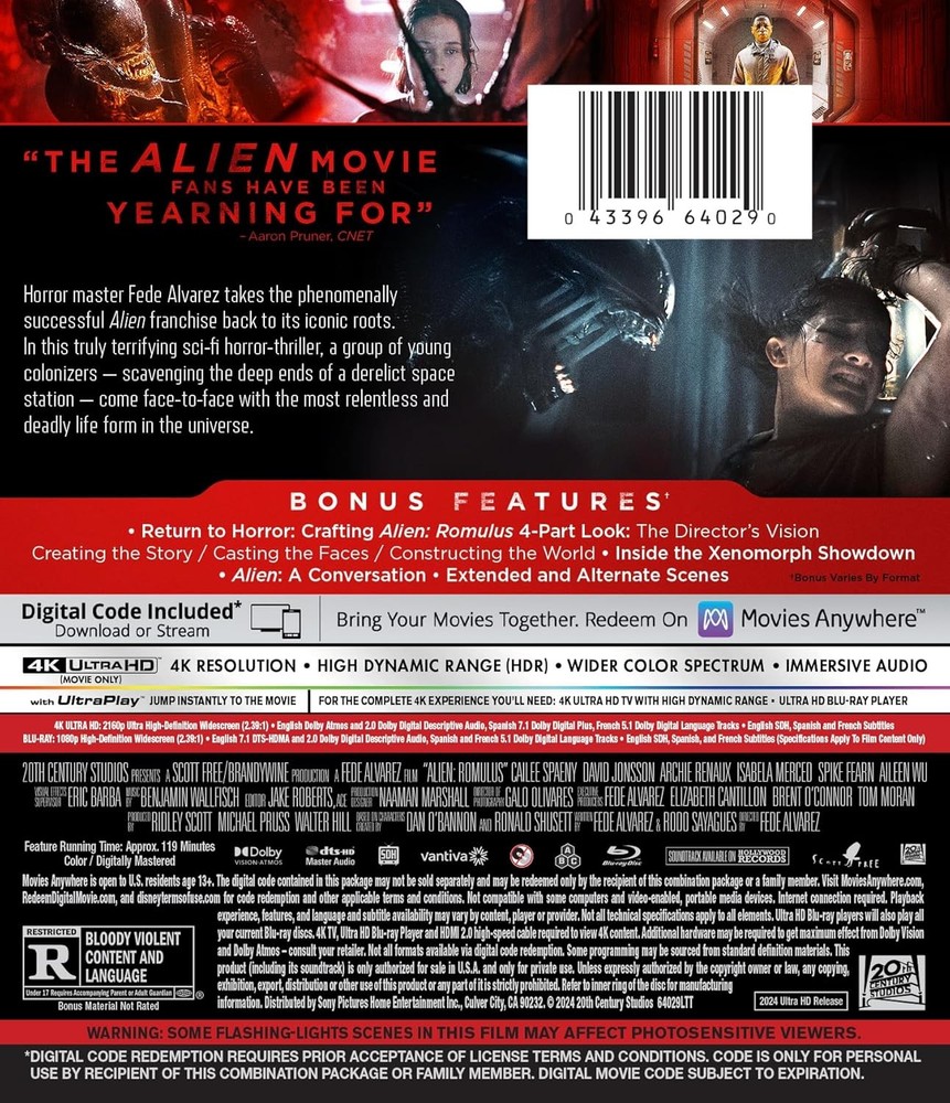 Alien: Romulus (4K / Blu-ray + Digital) New