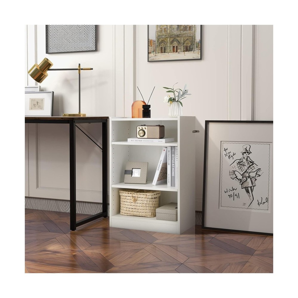 LDAILY 3 Cube Small Bookshelf, 3-Tier Modern Bookcase, Open Display Shelf wit...