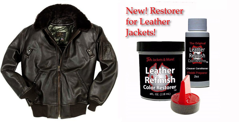 Fix up a worn Bomber Jacket Finish! NightFall BROWN LEATHER Color RESTORER KIT