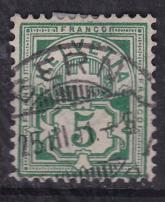 Switzerland 1911 POSTMARK BERN on Numeral 5c VGC