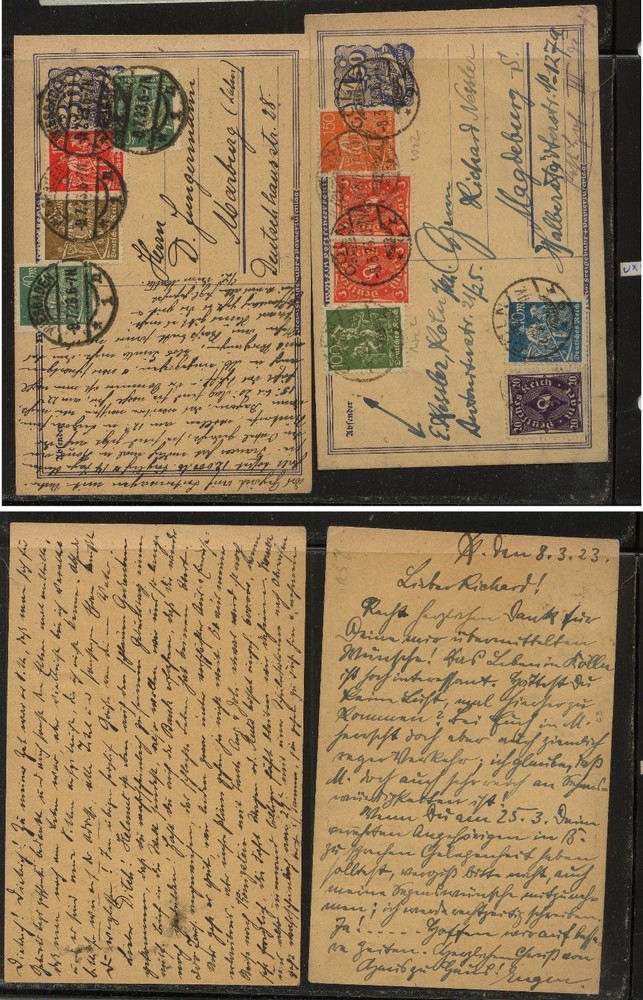 Germany    2   uprated  postal  cards                  KL0914