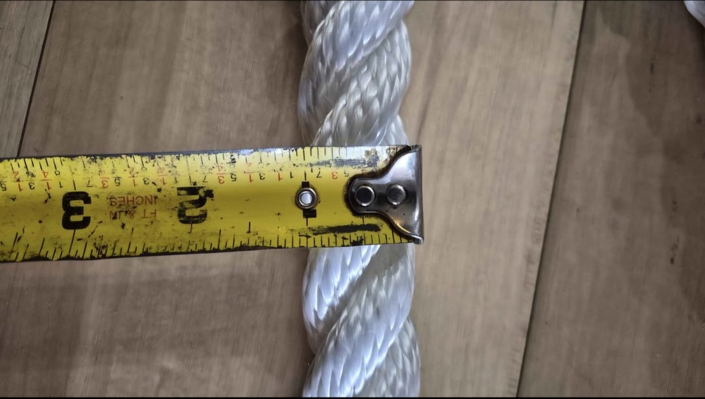 2 Strand Twisted White Nylon Rope 42'