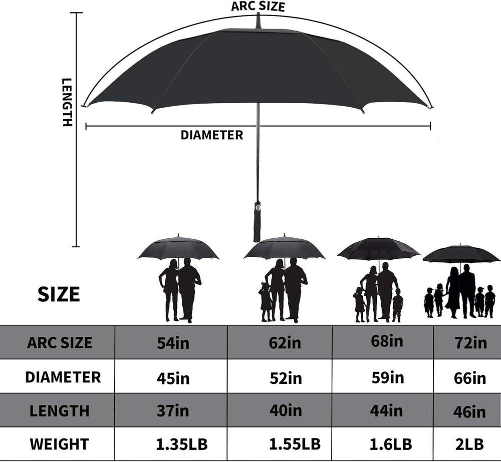Automatic Open Extra Large Golf Umbrella Windproof Heavy Duty Large Umbrellas fo