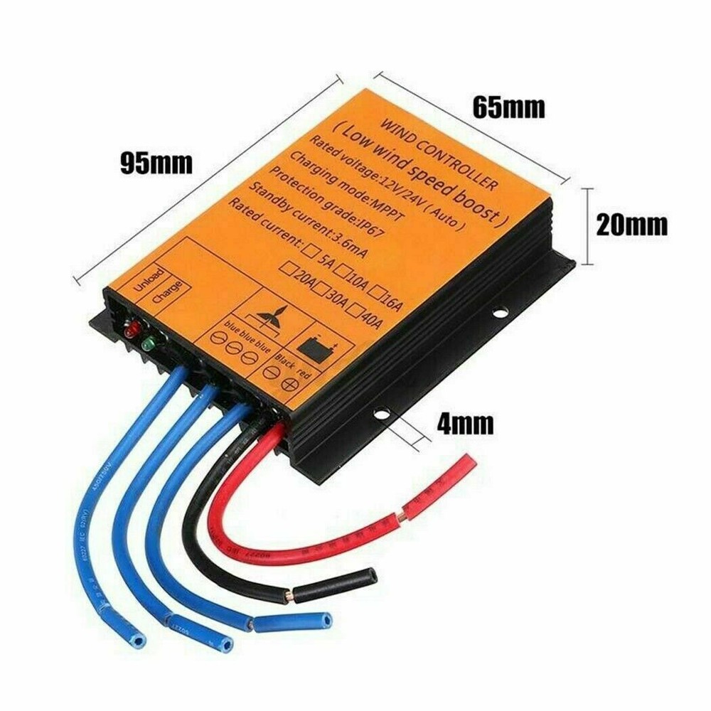800W MPPT Wind Generator Charge Controller Battery Boost Regulator 12V 24V