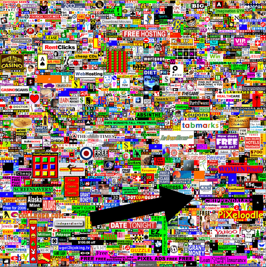 400 Pixels on MillionDollarHomepage.com linked to Milionpixelspage.com
