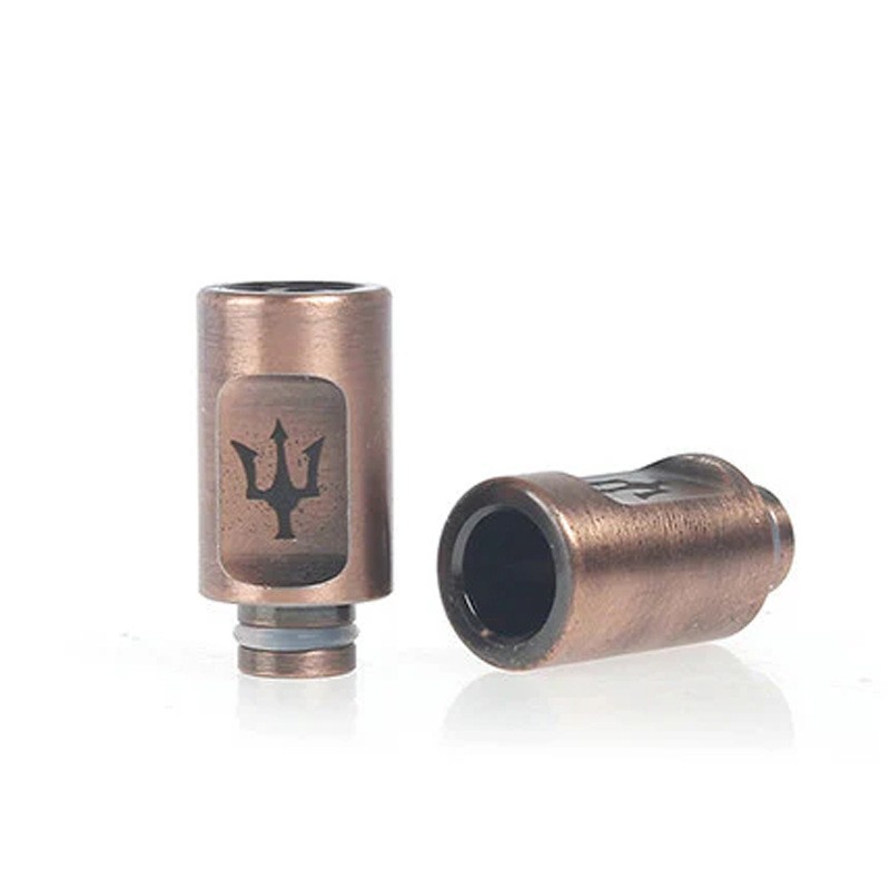 510 Drip Tip with Trident Pattern Copper Retro Style 2PCS
