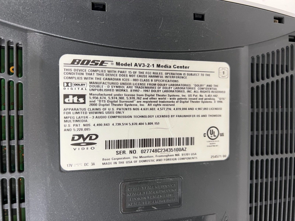 Bose AV 3-2-1 Media Center Receiver - Untested