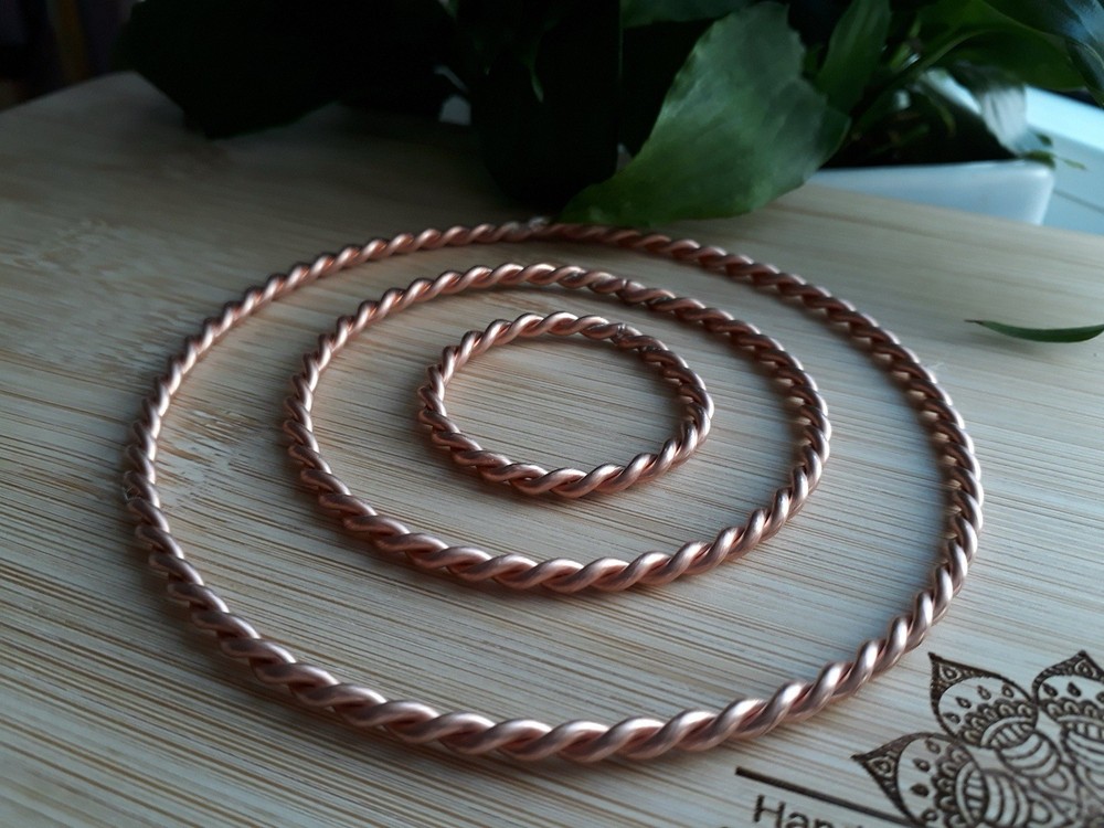 Solid Copper tensor Ring Set. 1/2-1/4 & 1 Qubit. EMF Protection, Healing & More