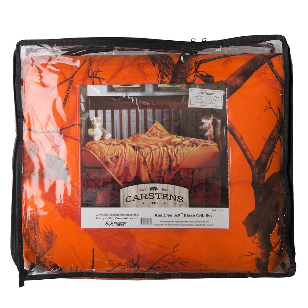 Real Tree AP Camo 3-Piece Crib Sheet Set, Orange