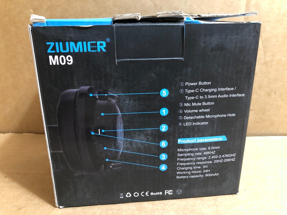 Ziumier M09 Wireless Gaming Headset 2.4G Type-C Charge Interface **