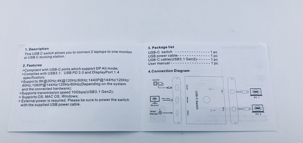USB C Switch,Bi-Directional USB C Switcher 2 Computers,USB Type C KVM Switch ...
