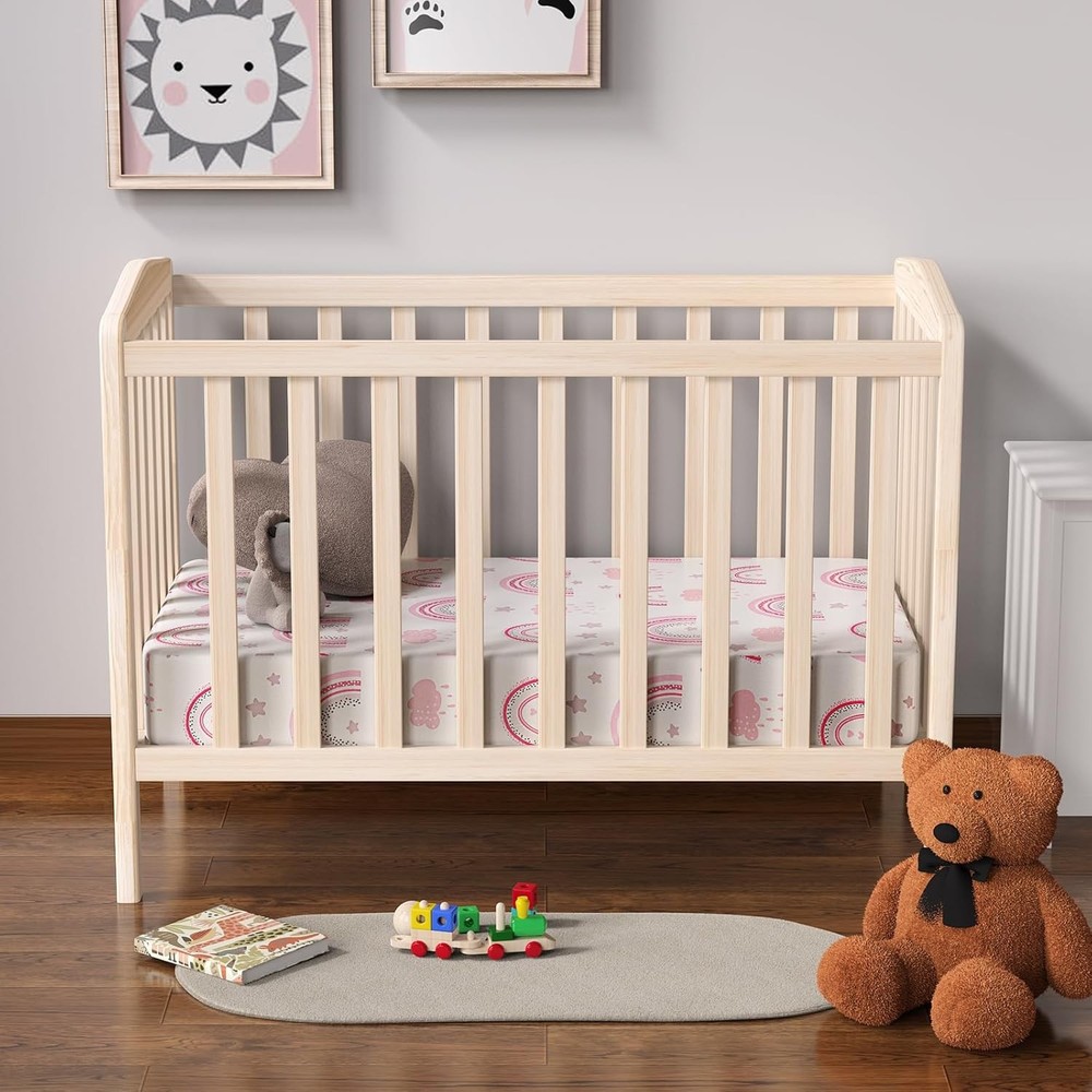 Microfiber Crib Sheet 2pk Pink Rainbow 28x52