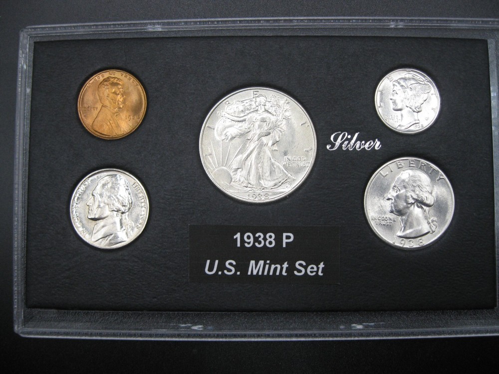 1938 P US Silver Mint Set Brilliant Uncirculated!