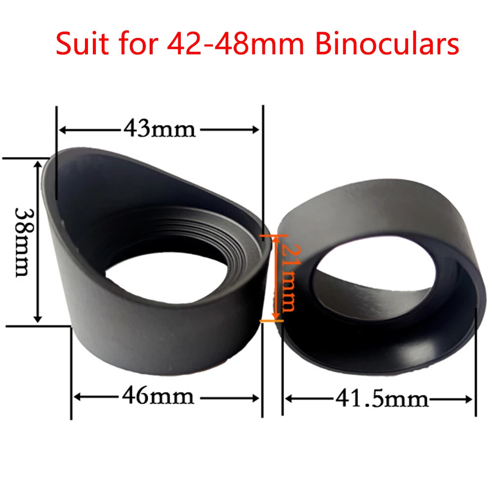 2PCS 42-48mm Binoculars Eye Cups Rubber Microscope Eyepiece Eye Shields Guards
