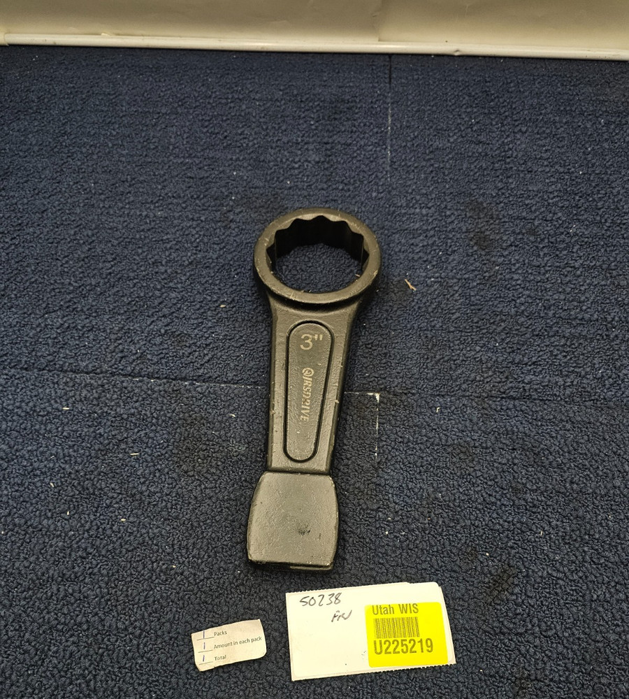 JRSDRIVE Striking Wrench 3 inch 12-Point Flat Strike Slogging Ring Spanner