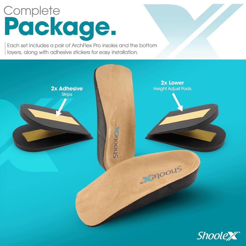 ArchFlex Pro 3/4 Adjustable Height Increase Insole Arch Support Insert Heel C...