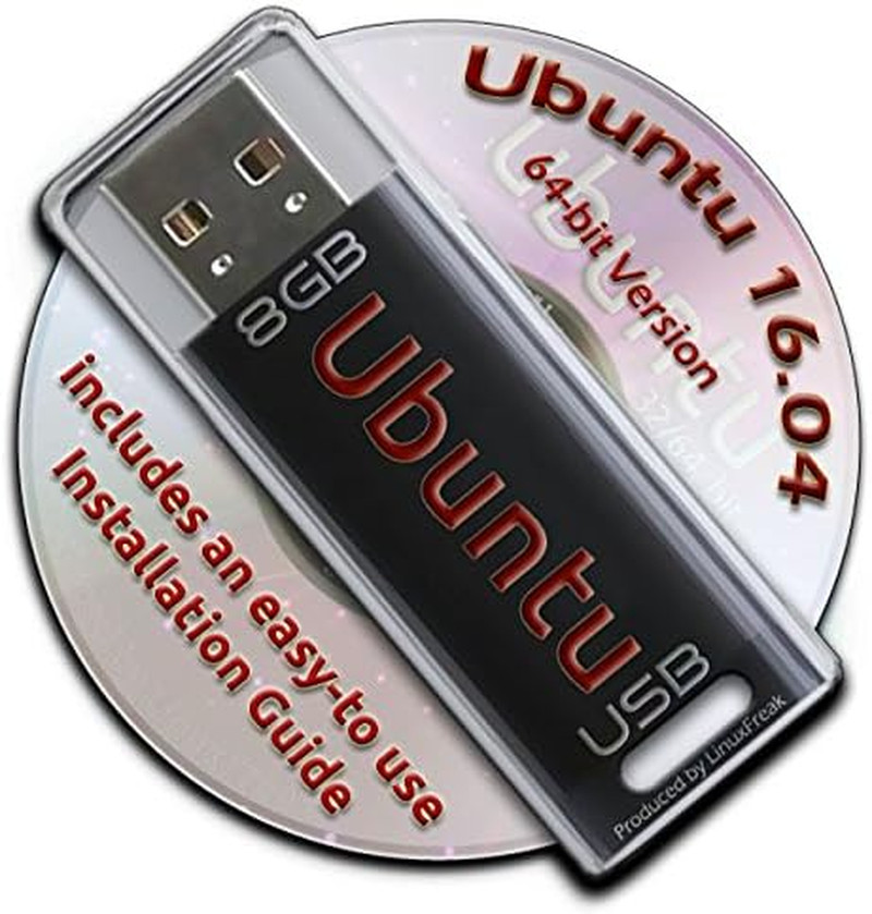 Ubuntu Linux 16.04 Bootable 8GB USB Flash Drive - 64-Bit Version