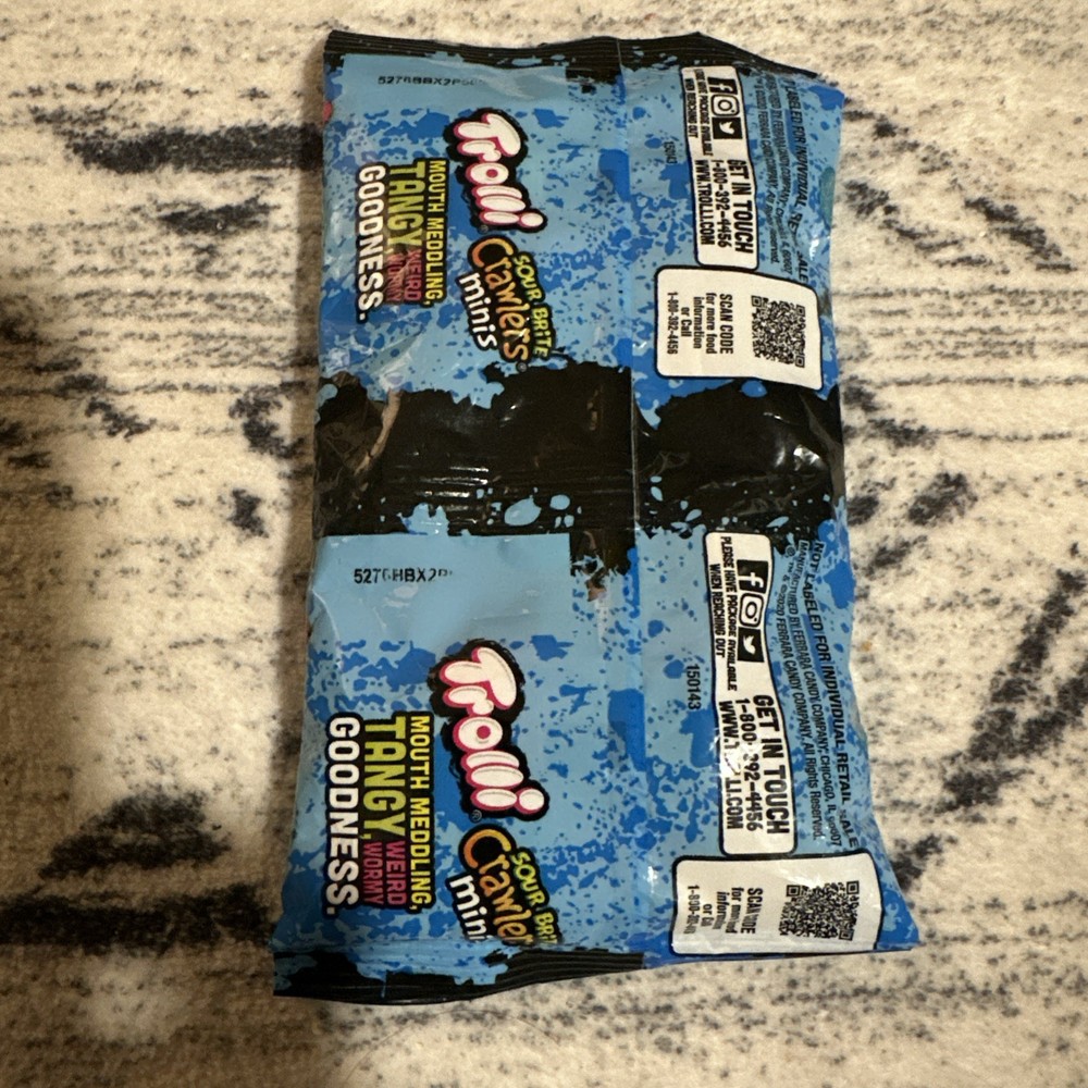 FACTORY ERROR! Trolli gummy worm, double wrapped factory error. RARE.