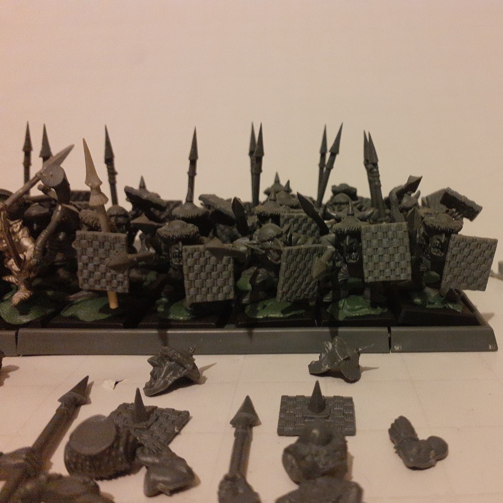 Warhammer Orcs & Goblins 42 Goblin Spearman Horde plastic oop full command