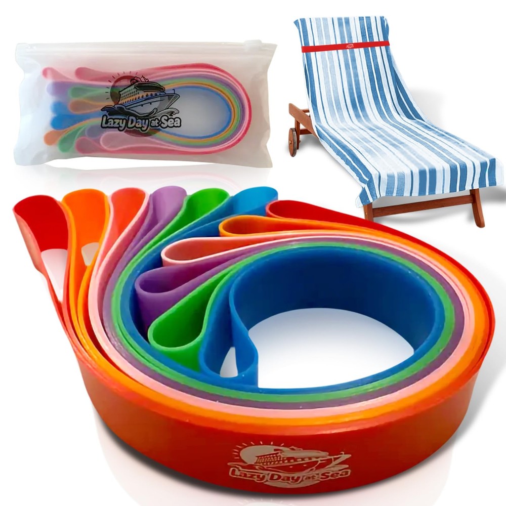 Towel Bands (6-Pack) for Beach & Pool Chairs – Extra Durable, No Snapping, Ho...