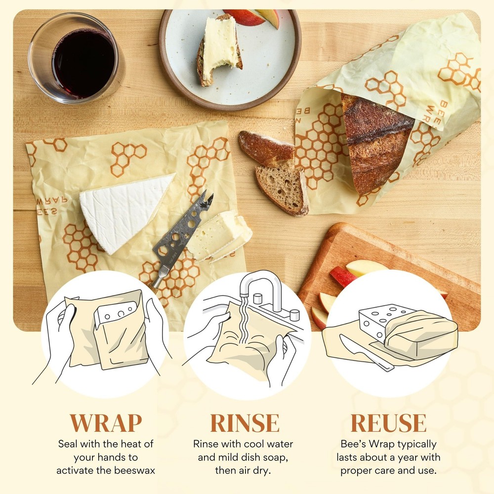 Bee's Wrap Beeswax Wraps for Bread - Beeswax Bread Wrap for Sourdough & Bread...