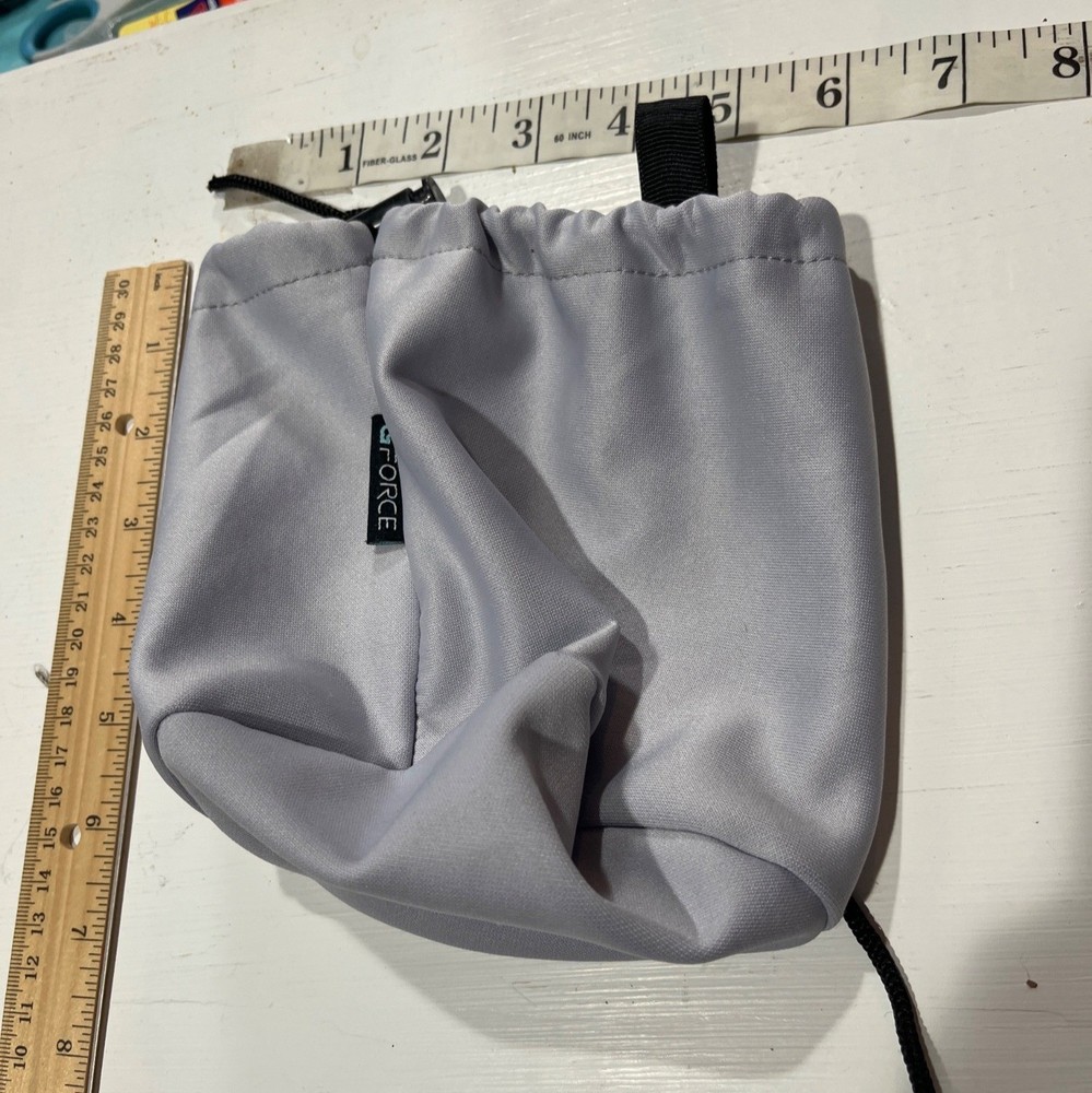 Light Gray G-Force Chalk Bag With Drawstring & Clip For Rock Climbing