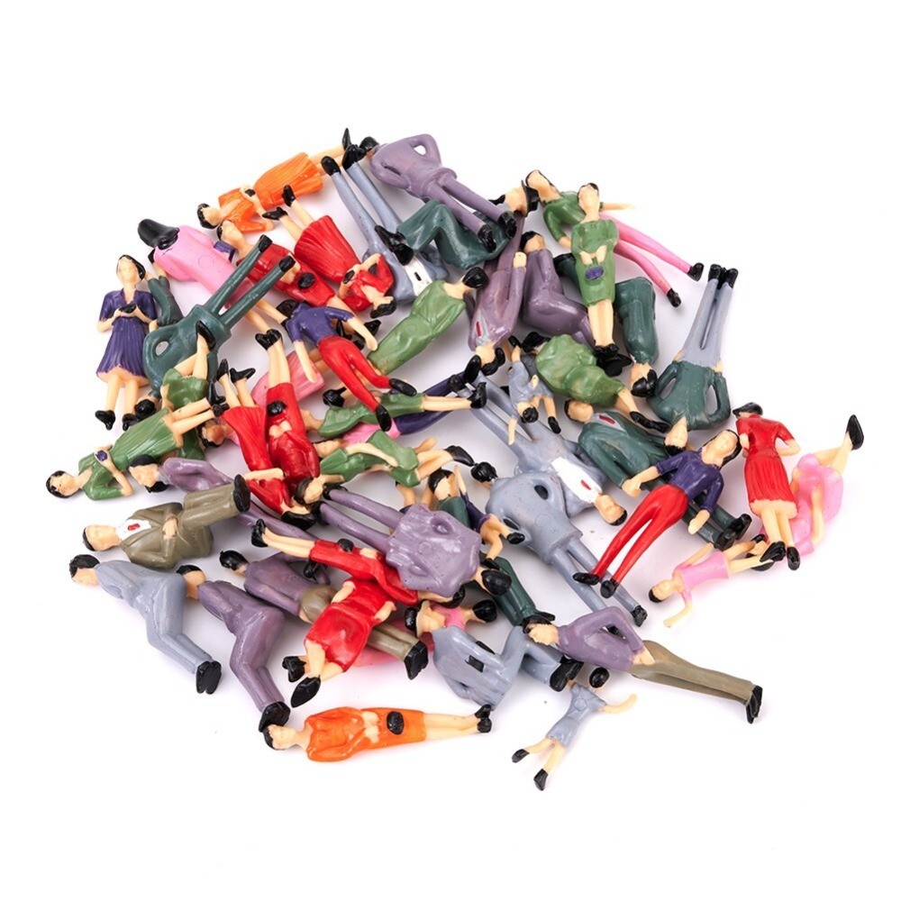 50PCS 1:32 Scale Painted Figures Model People Passengers For,Layout,Landscape