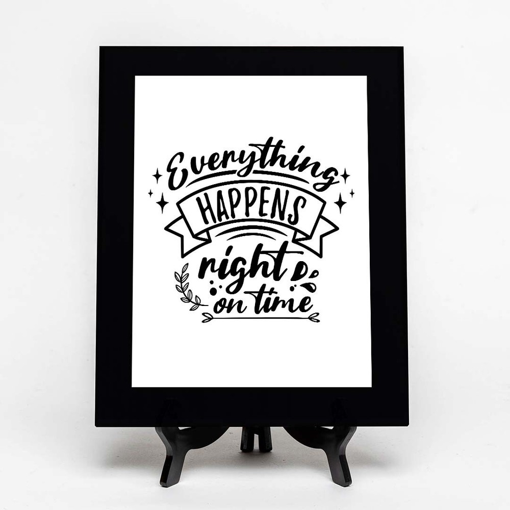 Everything Happens Right on Time Decorative Wall Plaque (Full Color) | Positive