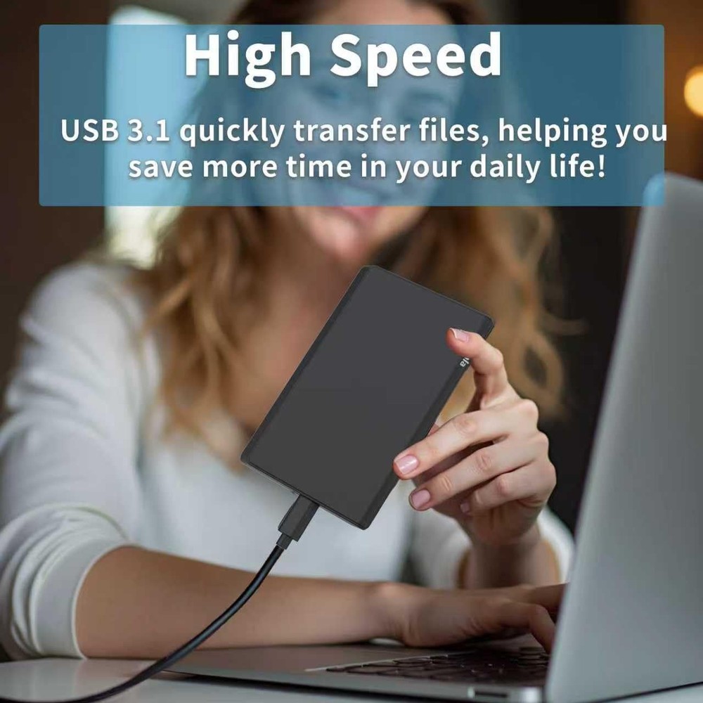 Portable External Hard Drive,USB-C,HDD USB 3.0,for Windows, Mac,Android,TV,Ph...