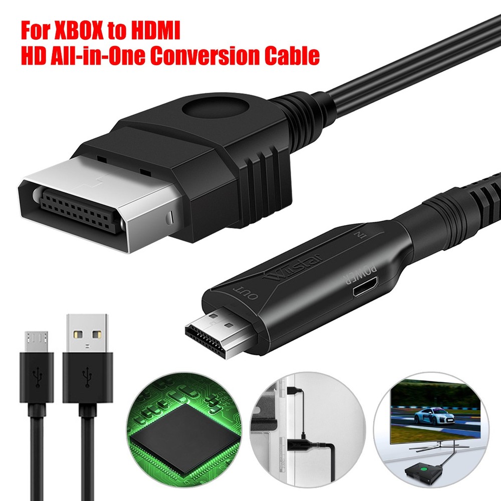 Original Xbox to HDMI Converter Adapter Fit Microsoft Xbox Console Controller