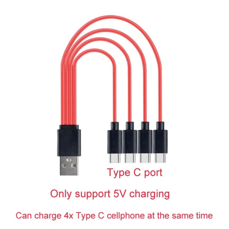 Laptop 4 in 1 Convert Wire to USB A Plug TYPE C Splitter Multiple Charging Cable