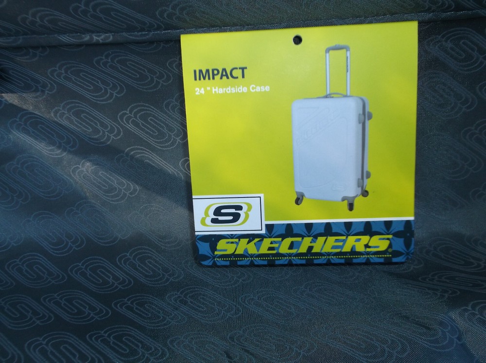 SKECHERS WHITE Hardside 24" Spinner Suitcase