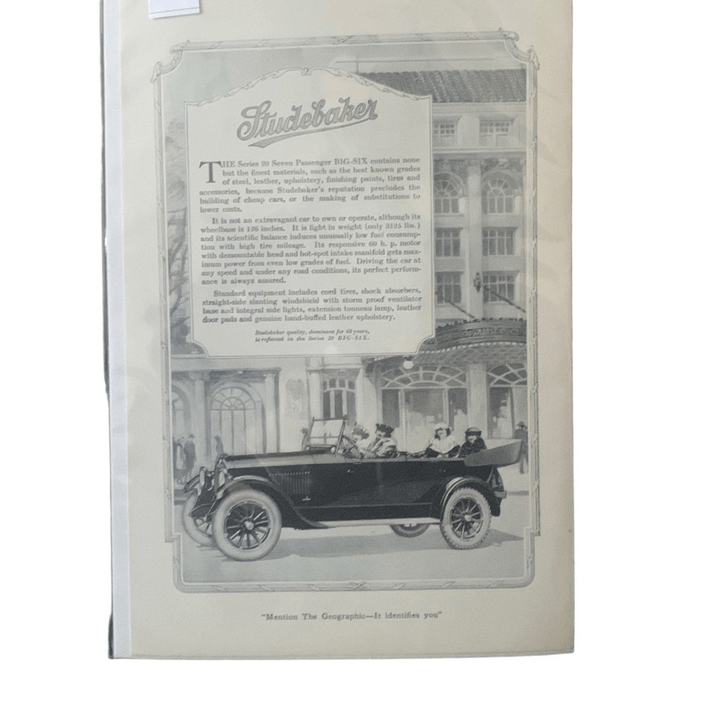 Vintage 1920 Studebaker Series 20 Seven Passenger Ad Advertisement