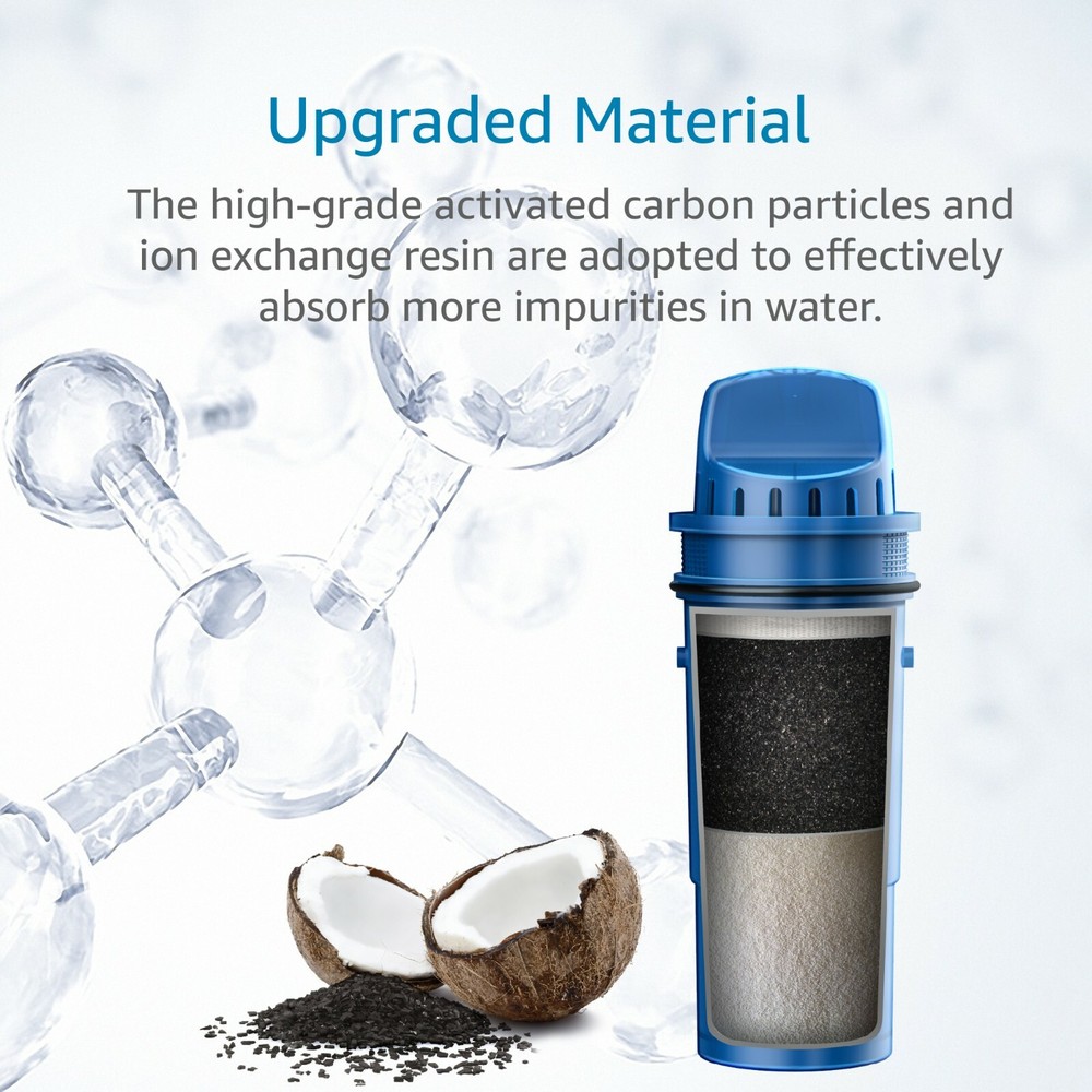 AQUA CREST AQK-CF10A Pitcher Water Filter, Replacement for PPT700W, CR-1100C (6)