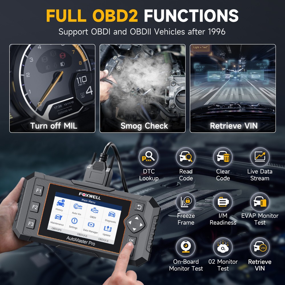 FOXWELL Car OBD2 Scanner Full Systems Auto Diagnostic Tool Free Update Lifetime