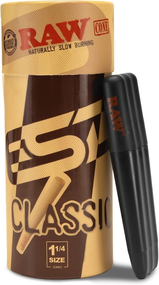 RAW Case Holder Bundle | 50 Classic 1 1/4 RAW Cones & Three Tree Case