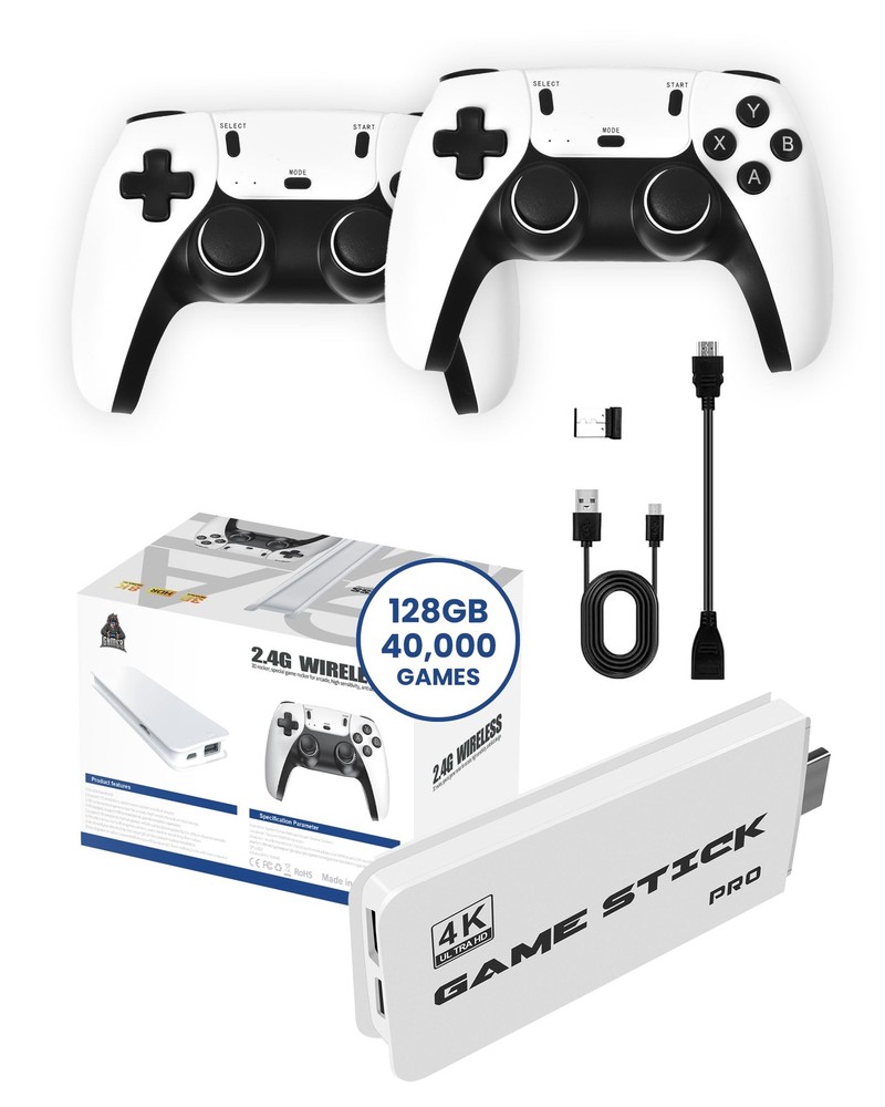 Boltz Retro Stick Gaming – Console with 128gb, White