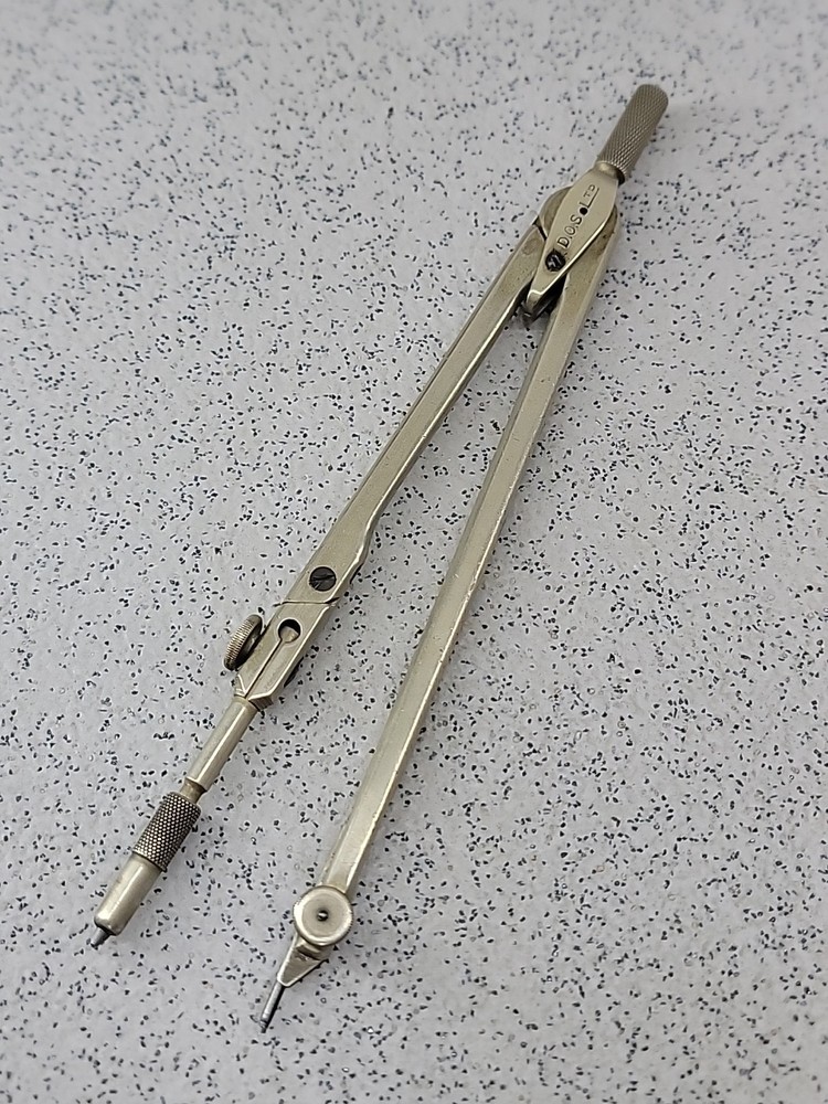DOS Ltd Vintage Metal Compass Protractor Drawing Tool