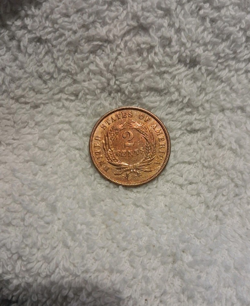 1865 2C Two Cent Piece Choice Red/Brown