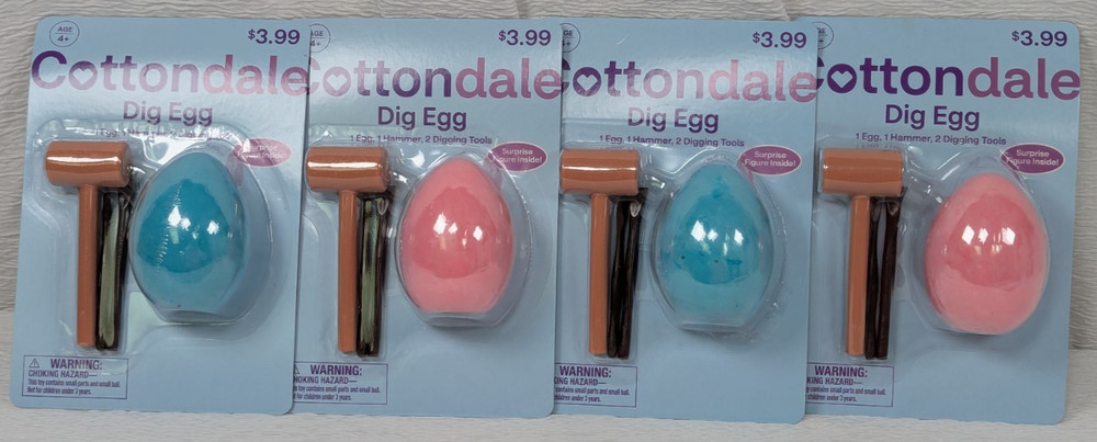 Cottondale - Dig Egg Kits - Hammers - Digging Tools & Surprise Figures - 4 Pack