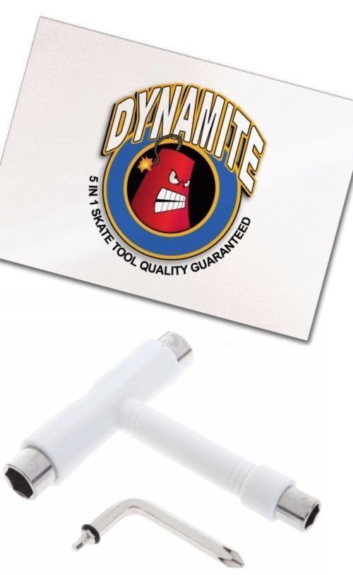 Dynamite Forever Skate Tool White All in 1 Multi-Function Skateboard T-Tool