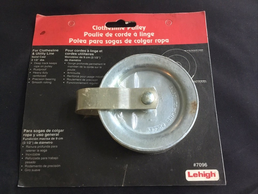 Lehigh Clothesline Pulley 3 1/2” Solid Cast NOS Never Opened