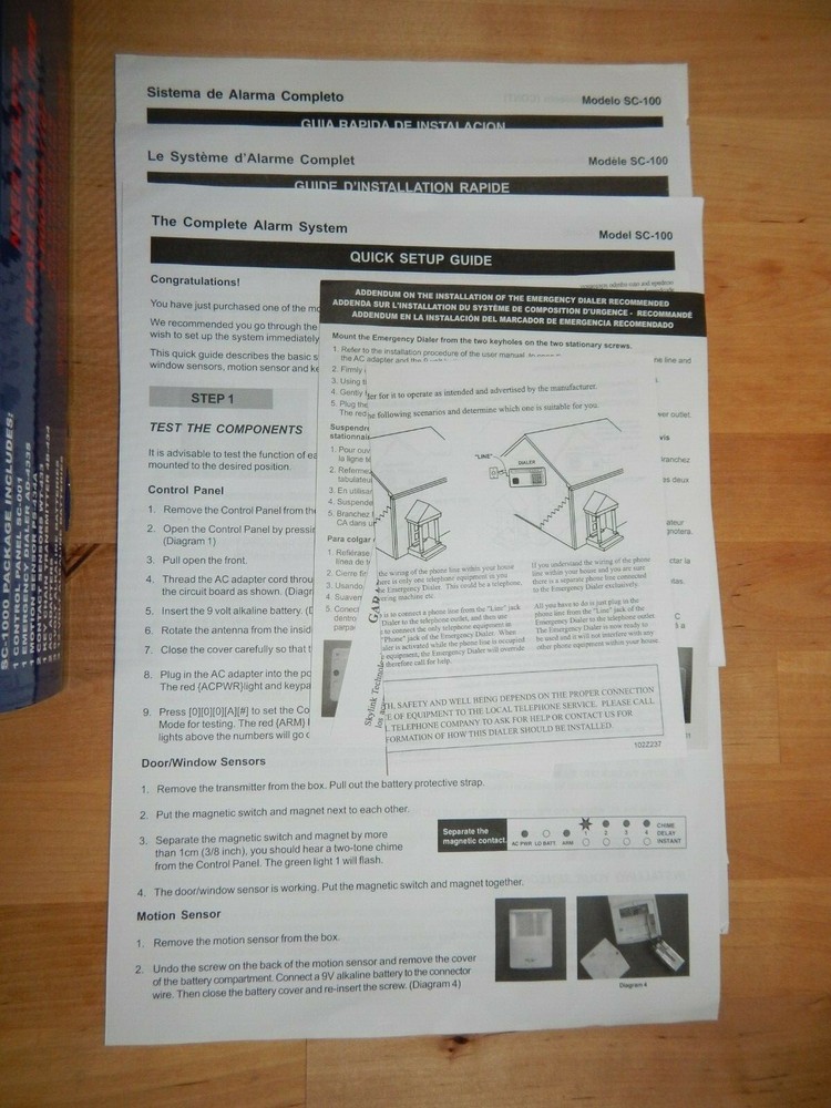 SkyLink Wireless Alarm System Model SC-1000-W used