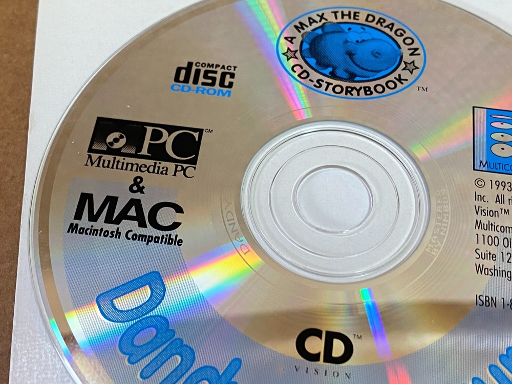 Dandy Dinosaur Max The Dragon CD Storybook 1993 PC Computer Program Software MAC