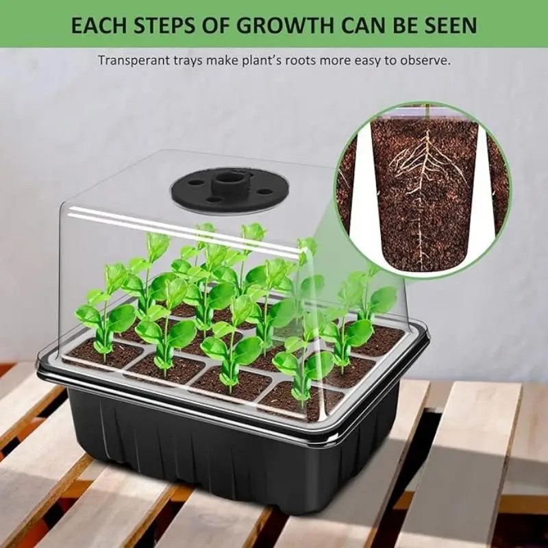 2 Pack Seed Starter Trays with Grow Light Seed Starter Kit Seed Growing Starting
