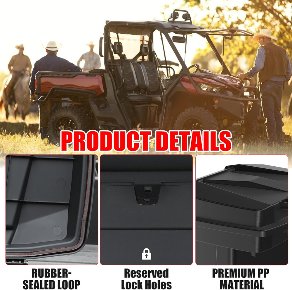 20L Waterproof UTV Cargo Box for Can-Am Defender/Commander with Tool Tray
