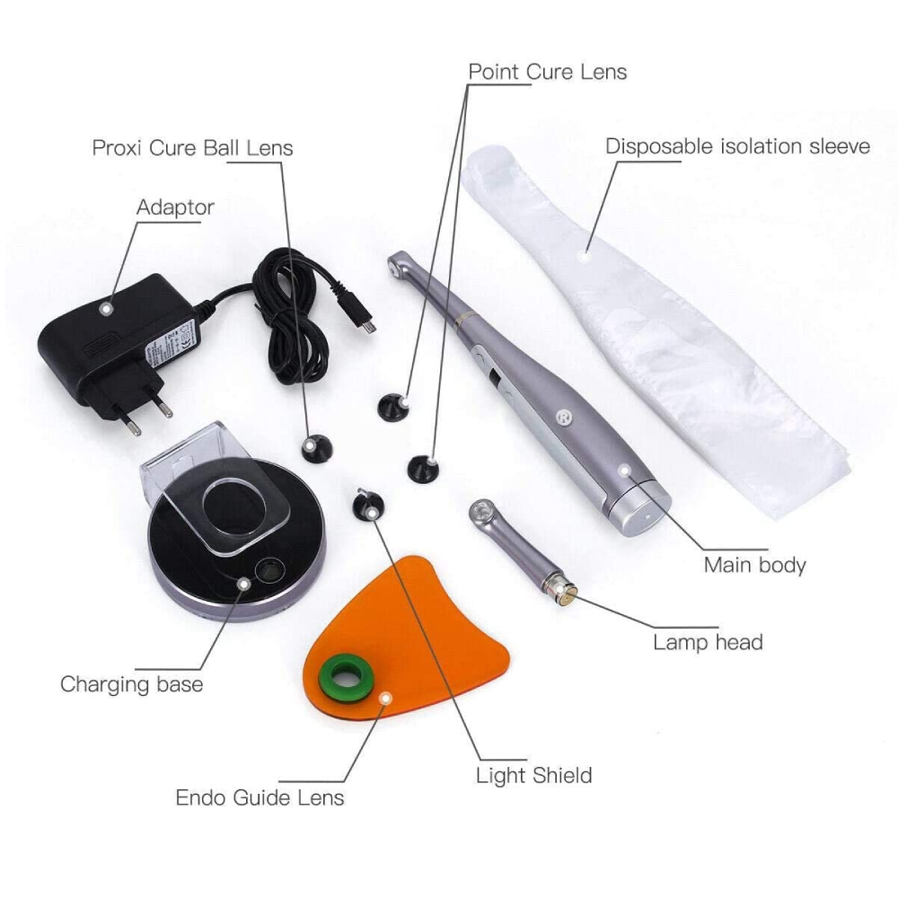Dental Wireless LED Curing Light 1 Sec Curing Caries Detection 4 LEDs US STOCK